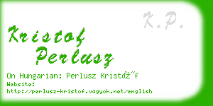 kristof perlusz business card